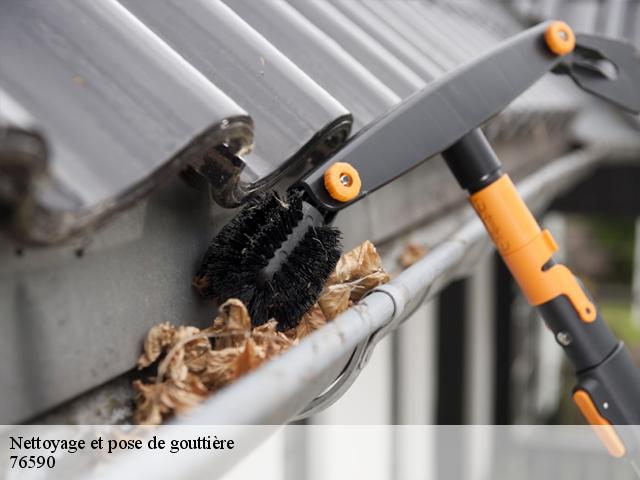 Nettoyage et pose de gouttière  gonneville-sur-scie-76590 RS couvreur 76