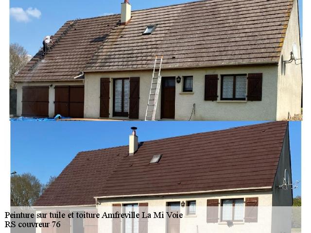 Peinture sur tuile et toiture  amfreville-la-mi-voie-76920 RS couvreur 76